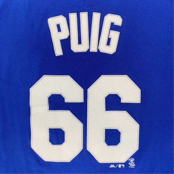 Majestic Triple Peak L.A. Dodgers #66 Yasiel Puig Tee - Picture 5 of 7